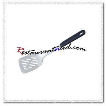 U071 Stainless Steel Slotted Turner With Plastic Handle